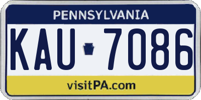 PA license plate KAU7086