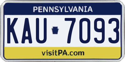 PA license plate KAU7093