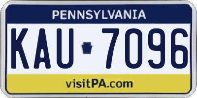 PA license plate KAU7096