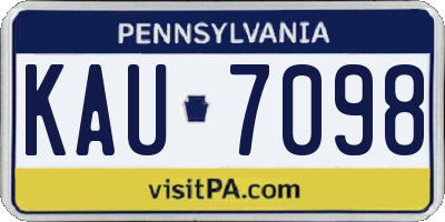 PA license plate KAU7098