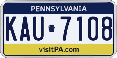 PA license plate KAU7108