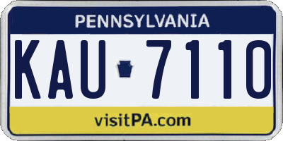 PA license plate KAU7110