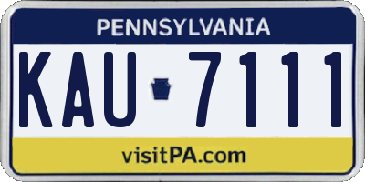 PA license plate KAU7111