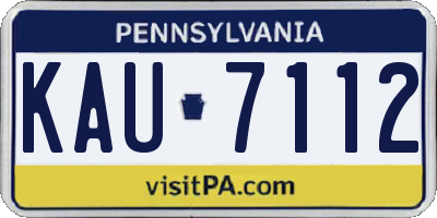 PA license plate KAU7112