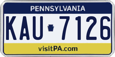 PA license plate KAU7126