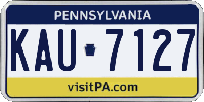PA license plate KAU7127