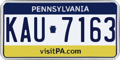 PA license plate KAU7163