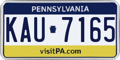 PA license plate KAU7165