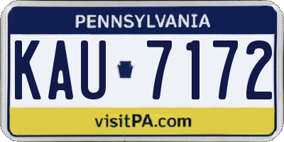 PA license plate KAU7172