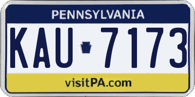 PA license plate KAU7173