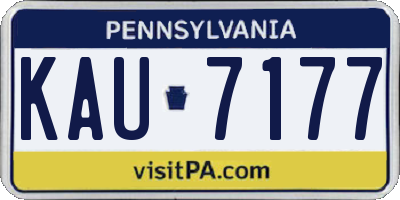 PA license plate KAU7177
