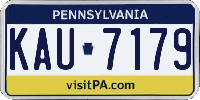 PA license plate KAU7179