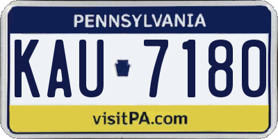 PA license plate KAU7180