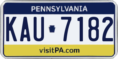 PA license plate KAU7182