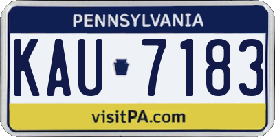 PA license plate KAU7183