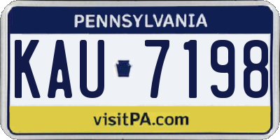 PA license plate KAU7198
