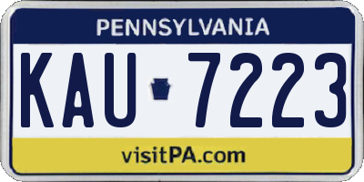 PA license plate KAU7223