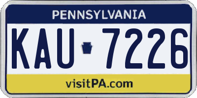 PA license plate KAU7226