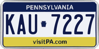 PA license plate KAU7227