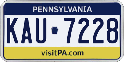 PA license plate KAU7228