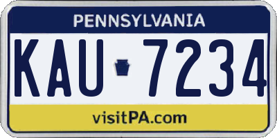 PA license plate KAU7234