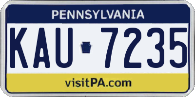 PA license plate KAU7235