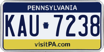 PA license plate KAU7238
