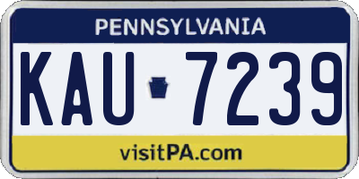 PA license plate KAU7239