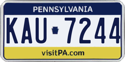 PA license plate KAU7244