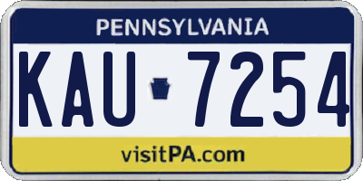 PA license plate KAU7254