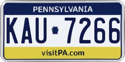 PA license plate KAU7266