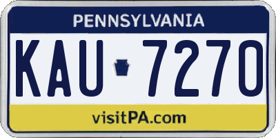 PA license plate KAU7270