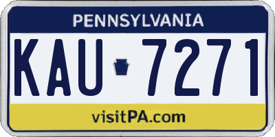 PA license plate KAU7271