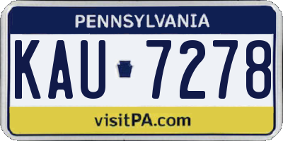 PA license plate KAU7278