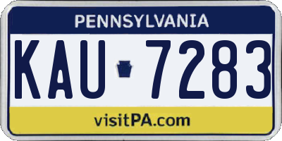 PA license plate KAU7283