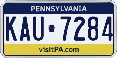 PA license plate KAU7284