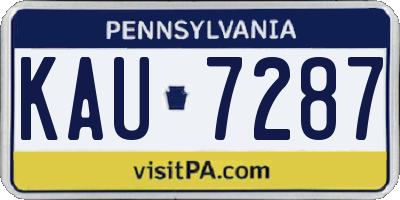 PA license plate KAU7287