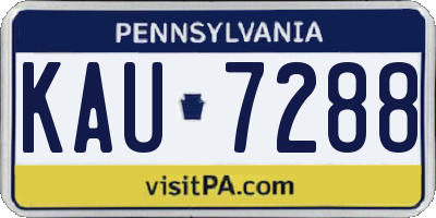 PA license plate KAU7288