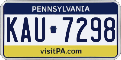 PA license plate KAU7298