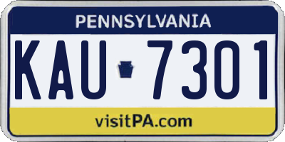 PA license plate KAU7301