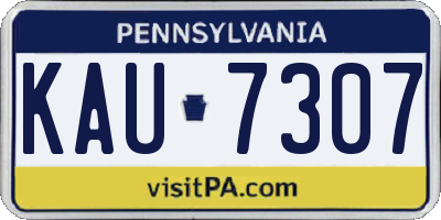 PA license plate KAU7307