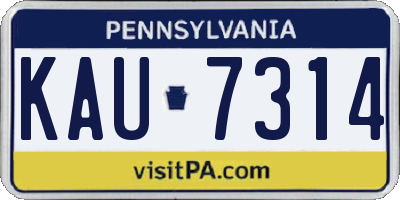 PA license plate KAU7314