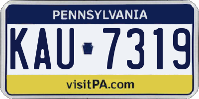 PA license plate KAU7319