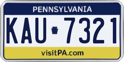 PA license plate KAU7321