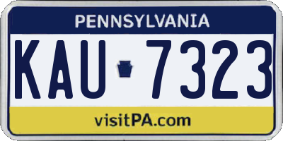 PA license plate KAU7323