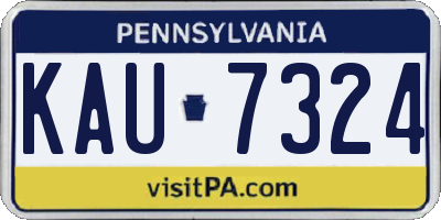 PA license plate KAU7324