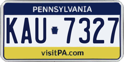 PA license plate KAU7327