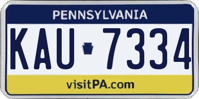 PA license plate KAU7334