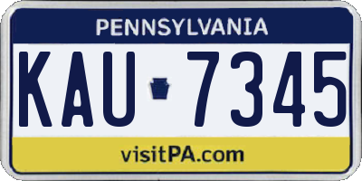 PA license plate KAU7345