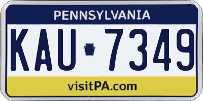 PA license plate KAU7349